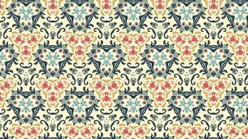 Embark on a journey of discovery with the captivating allure of a seamlessly looping kaleidoscope mandala background adorned with flower patterns, available in 4k. video