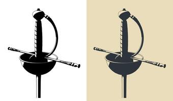 Cup hilt rapier vector