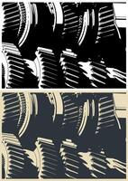 Transmission mechanisms close-up vector