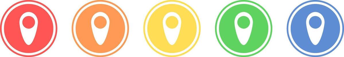 GPS icon set. Location icon in various colors. vector