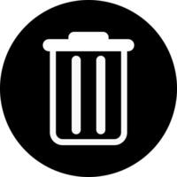 Trash can icon in black and white, delete button. vector