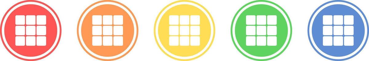 Options icon set. More options icon in various colors. vector
