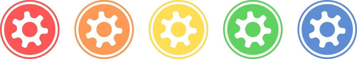 Engine icon set. Settings icon in various colors. vector