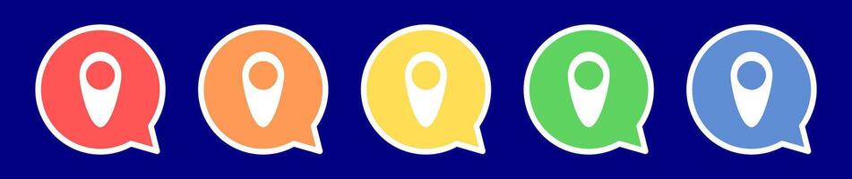 Speech bubble location icon. GPS icon in various colors. vector