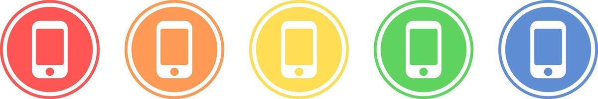 Cell phone icon set. Contact icon in various colors. vector