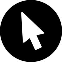 Black and white icon with mouse cursor, mouse cursor button, mouse arrow button. vector
