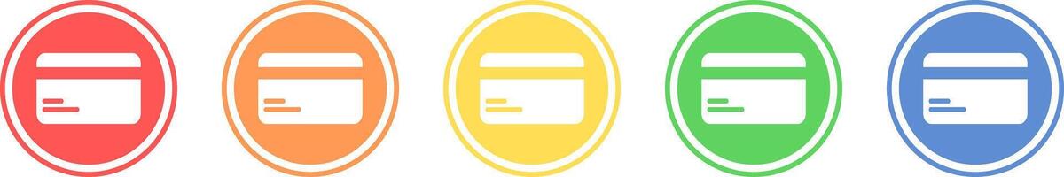 Credit card icon set. Card icon in various colors. vector