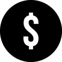 Dollar icon in black and white, button with dollar sign, icon symbolizing money. vector