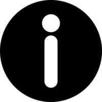 Black and white information icon, alert icon, icon for reporting a message, button for more information. vector