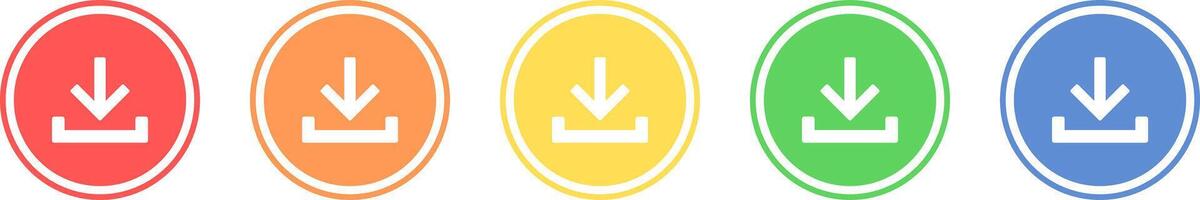 Download icon set. Save icon in various colors. vector