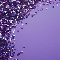 Shimmering purple sequins scattered across a vibrant background create a festive and playful atmosphere perfect photo