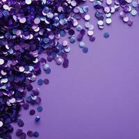 Shimmering purple sequins scattered across a vibrant background create a festive and playful atmosphere perfect photo