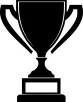 Black trophy icon symbolizing victory and achievement in competitions. vector
