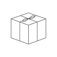 Illustration line sketch gift box unique design with blank background vector