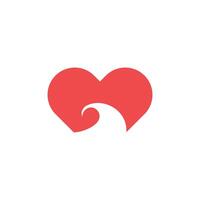 Logo love wave unique design with blank background vector