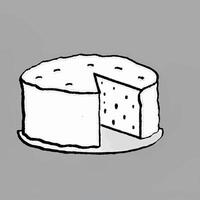 Sketch of cheese on a gray background. illustration. vector