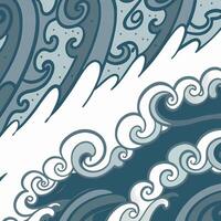 Art with waves and clouds vector