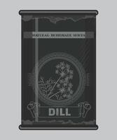 dill iron can with nutmeg spice in black color isolated on white background vector