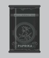 iron can with paprika spice in black color isolated on white background vector