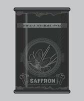 iron can with saffron spice in black color isolated on white background vector
