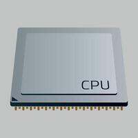 computer microprocessor, chip, CPU, processor, motherboard isolated on white background vector