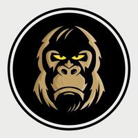 monkey face icon, monkey silhouette isolated on white background vector