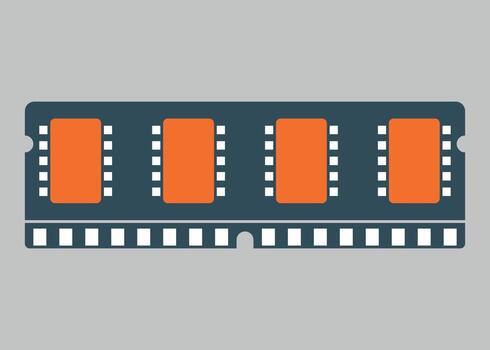 RAM, computer microprocessor, processor isolated on white background vector