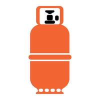 iron gas cylinder orange color propane butane gas container isolated on white background vector