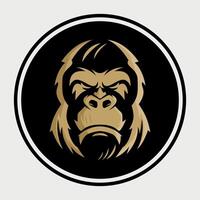 monkey face icon, monkey silhouette, wild isolated on white background vector