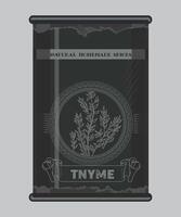 iron can with tnyme spice in black color isolated on white background vector