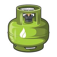 iron gas cylinder green color propane butane gas container isolated on white background vector