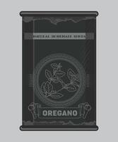 iron can with oregano spice in black color isolated on white background vector