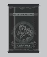 iron can with caraway spice in black color isolated on white background vector