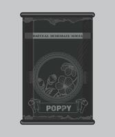 iron can with poppy spice in black color isolated on white background vector