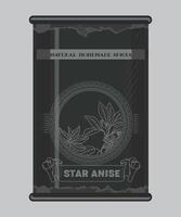 iron can with star anise spice in black color isolated on white background vector