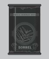 iron can with sorrel spice in black color isolated on white background vector
