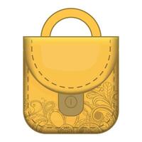 yellow icon of bag, handbag, briefcase, backpack isolated on white background vector