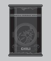 iron can with chili spice in black color isolated on white background vector