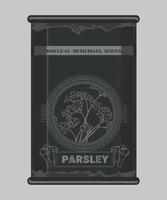 iron can with parsley spice in black color isolated on white background vector