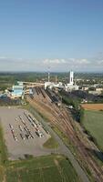 Aerial view of coal mine with coal heaps in Poland. video