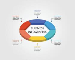 Hexagon isometric shape template for business infographic for presentation for 6 element vector