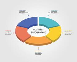 5 circle template for infographic for presentation for 5 element vector