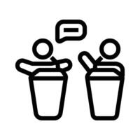 debate icon line vector