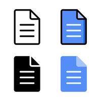 Document app icon set. Suitable for doc app element. Document and file icon. vector