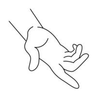 Hand Gestures Thin Line Icons vector