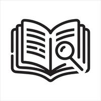 Open Book Silhouette on a White Background Representing Ideas and Knowledge vector