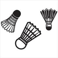 Illustration Featuring Badminton Racket and Shuttlecock Silhouette on a White Background vector