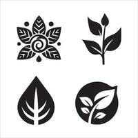 Minimalist Leaf Nature Icon Design vector