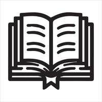 Open Book Silhouette on a White Background Perfect for Knowledge Concepts vector