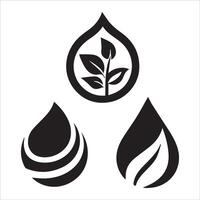 Nature Leaf Icon in Silhouette Style vector